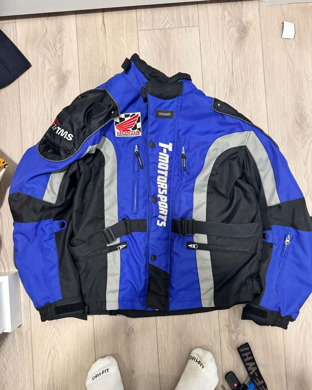 TMS T-Motorsports Padded Racing Motorcycle Jacket Honda & Winchester